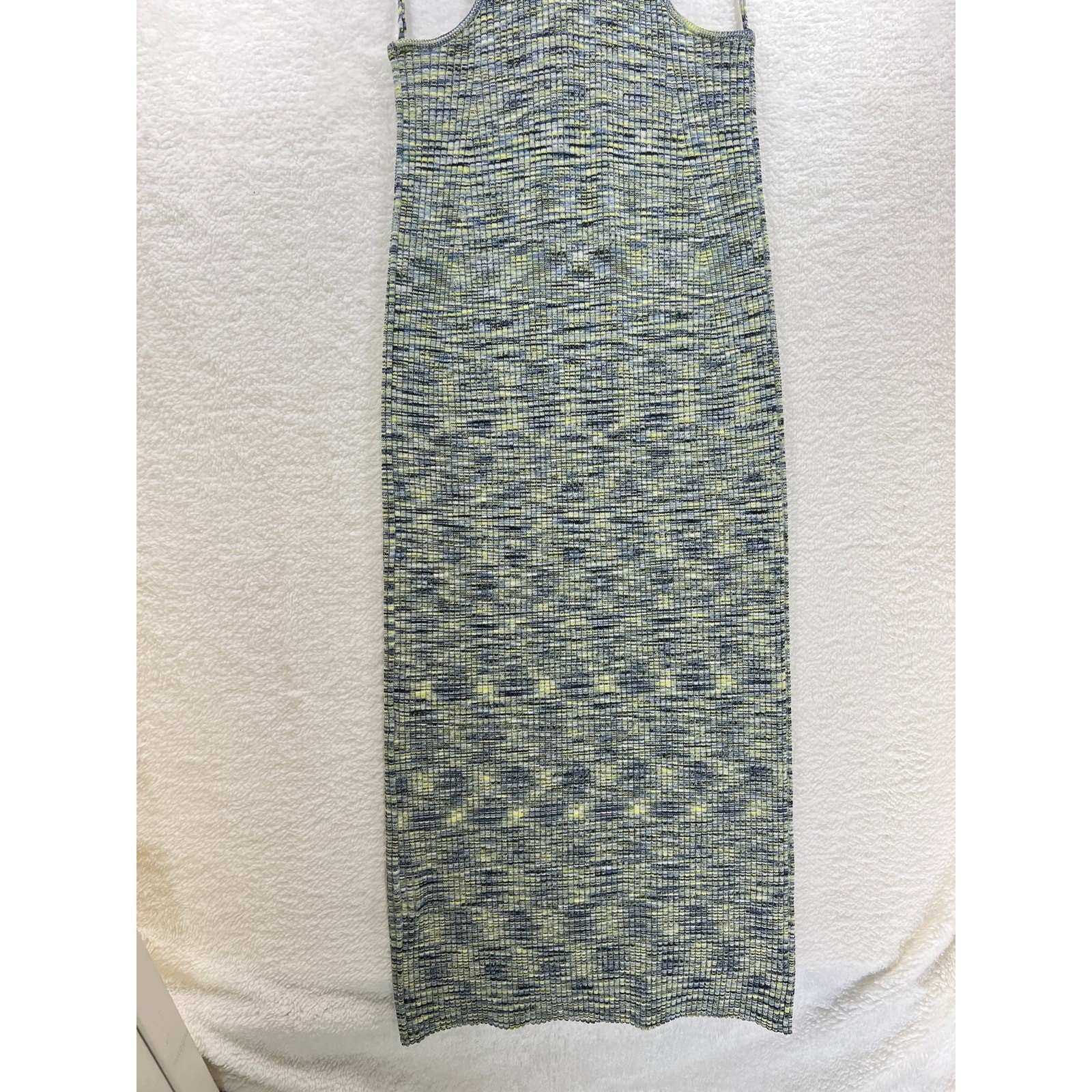 Jonathan Simkhai Colleen Midi Dress Medium Rib Knit Cut Out Basil Space