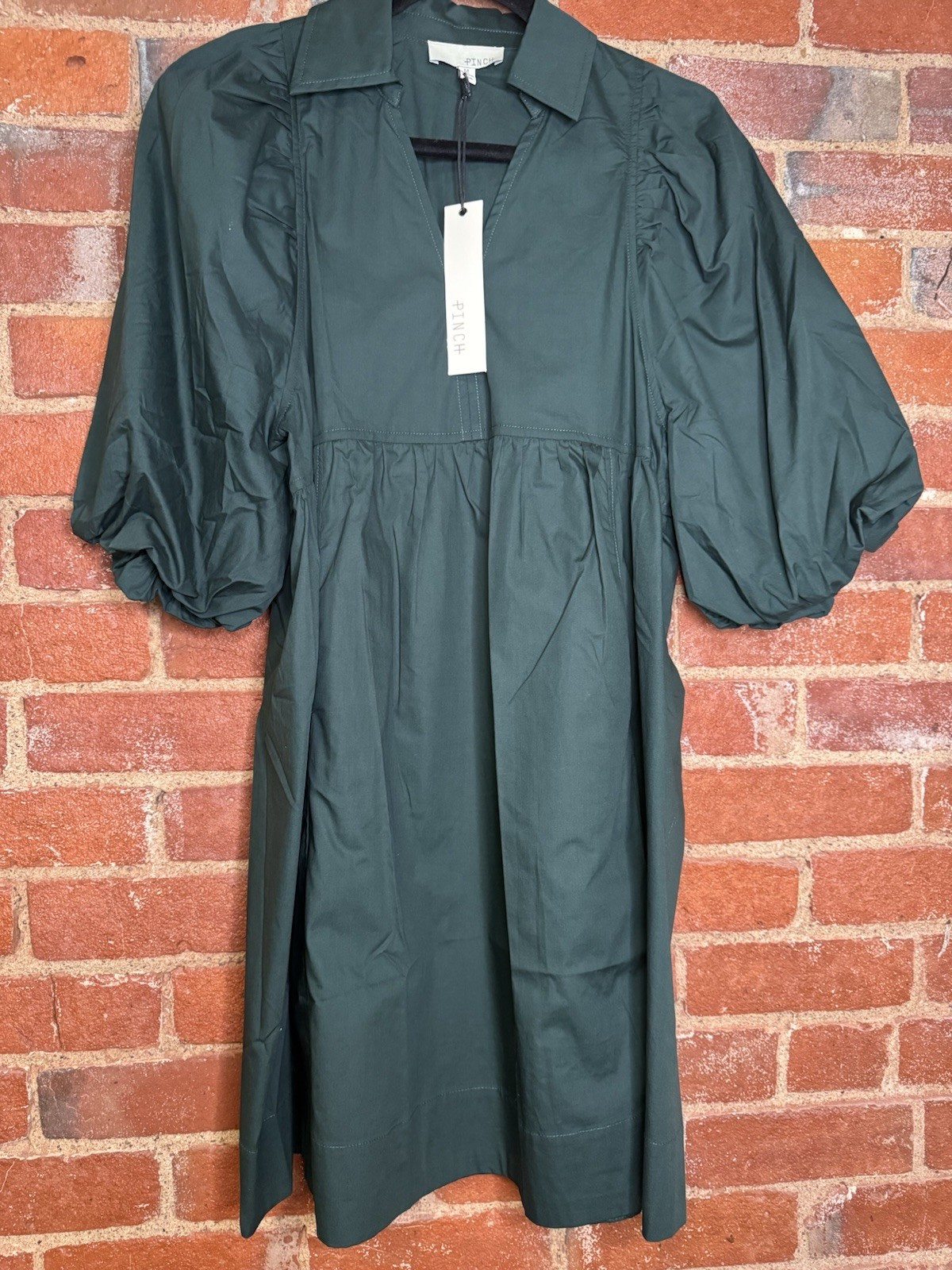 Midi Dress by Pinch – Rich Deep Green mid knee length Size L