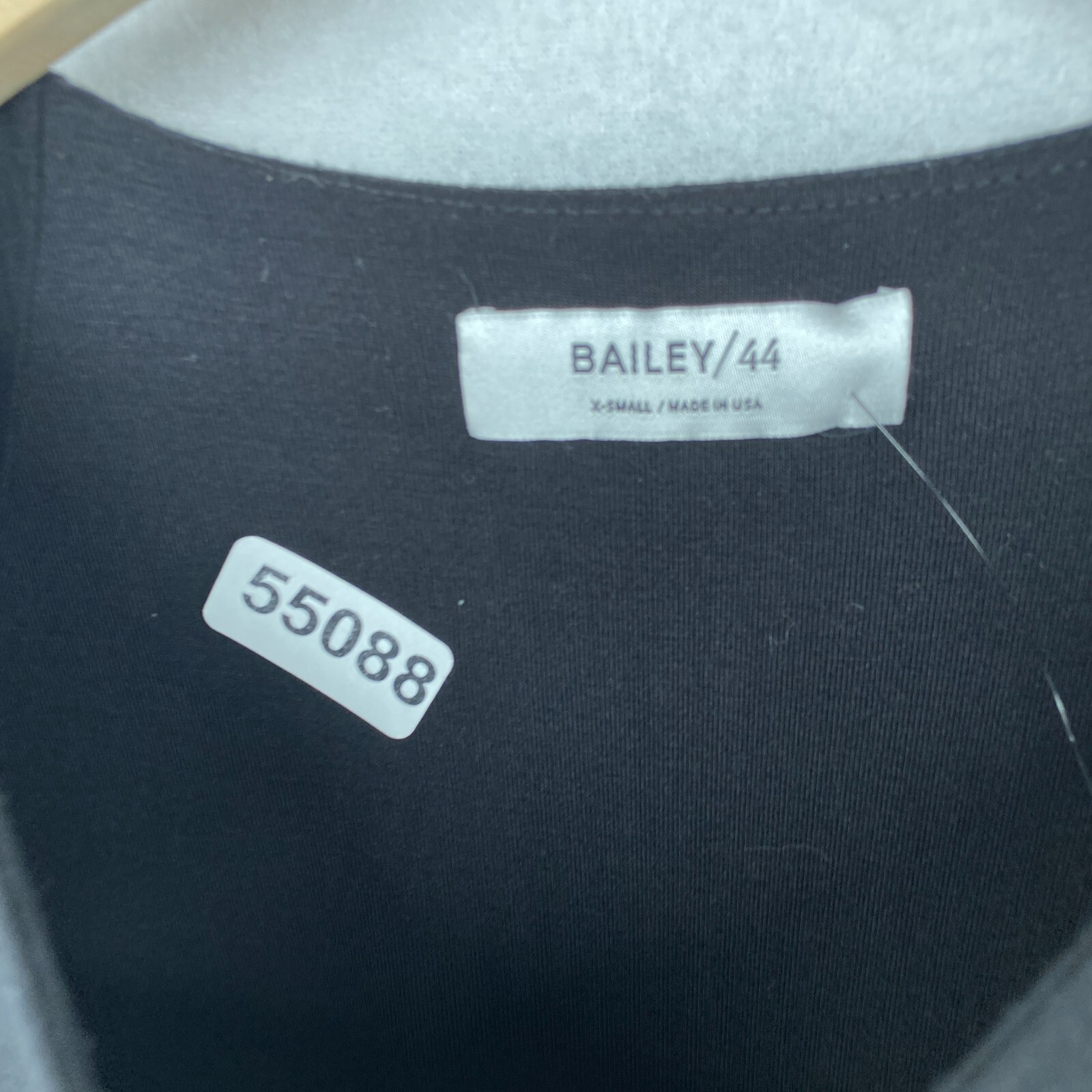 BAILEY 44 Dress XS Trystan Bodycon Shift Long Sleeve Faux Leather Trim Black USA