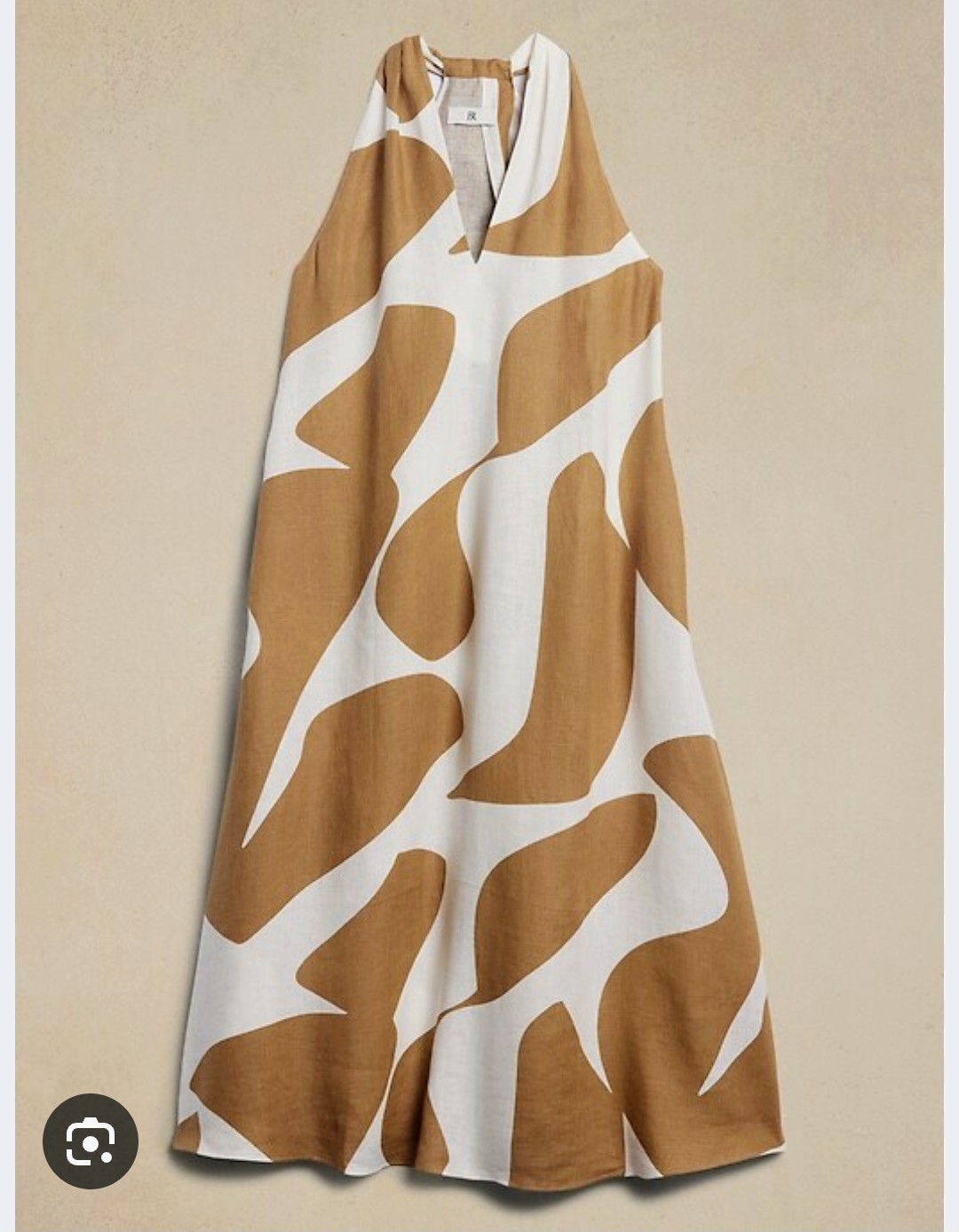 Banana Republic Monogram V Neck A Line Linen Midi Dress Summer XS NWOT Chic