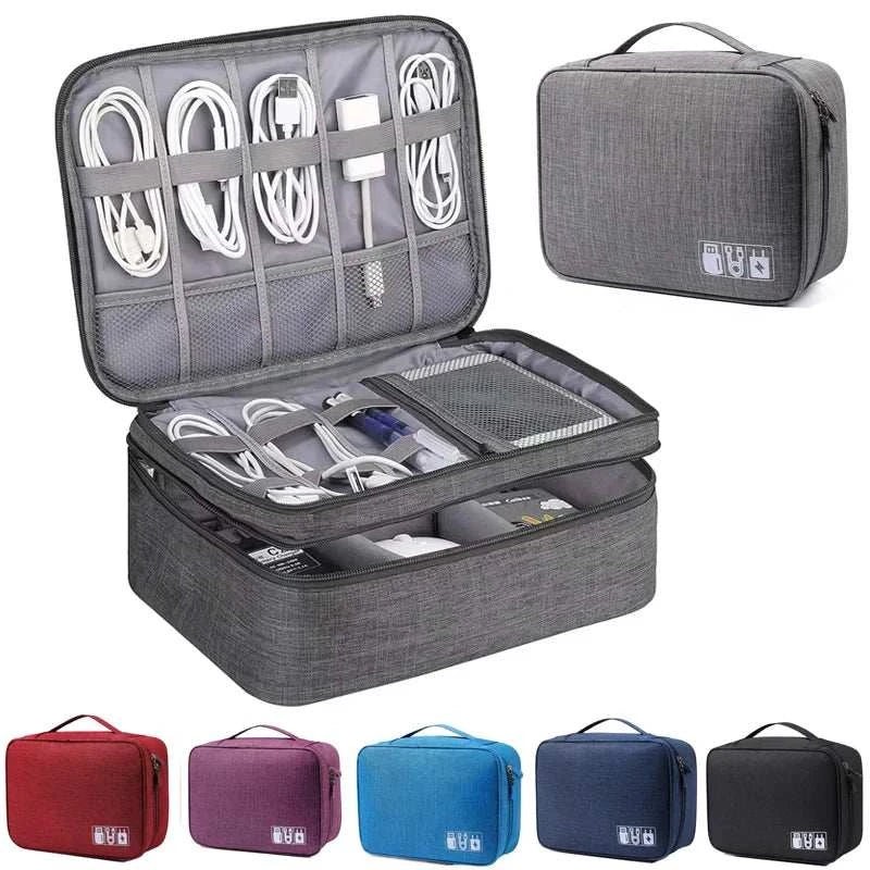 Portable Digital Storage Bag USB Gadget Waterproof Cable Organizer Pouch