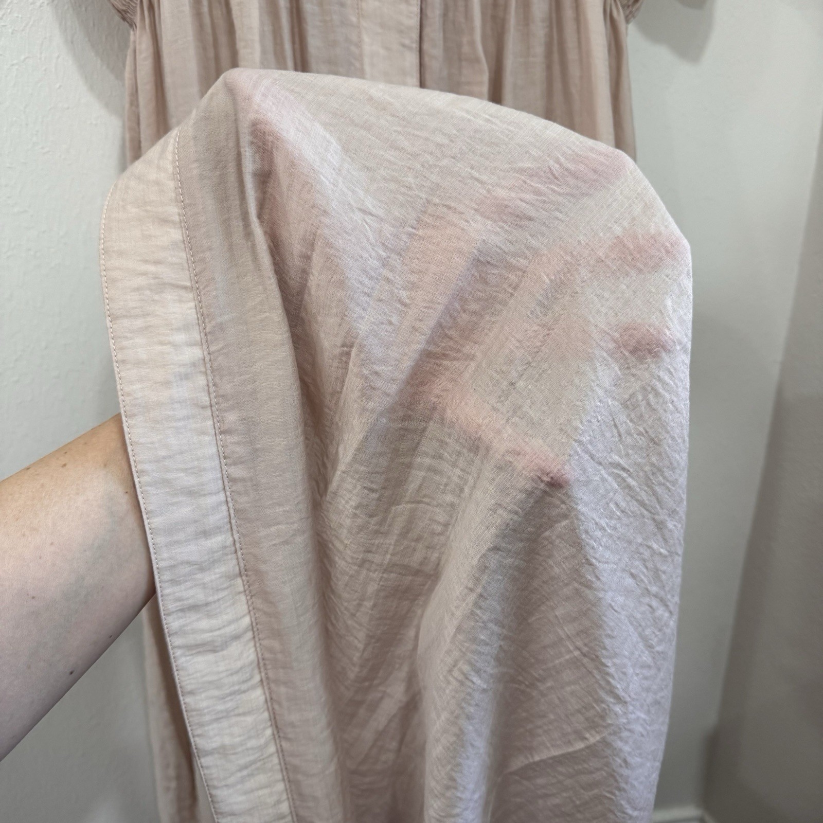MOD REF Blush Pink Tencel Midi Dress Minimalist Resort Cottagecore