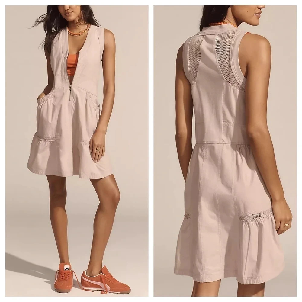 daily practice anthropologie dress tech dress medium pale rose