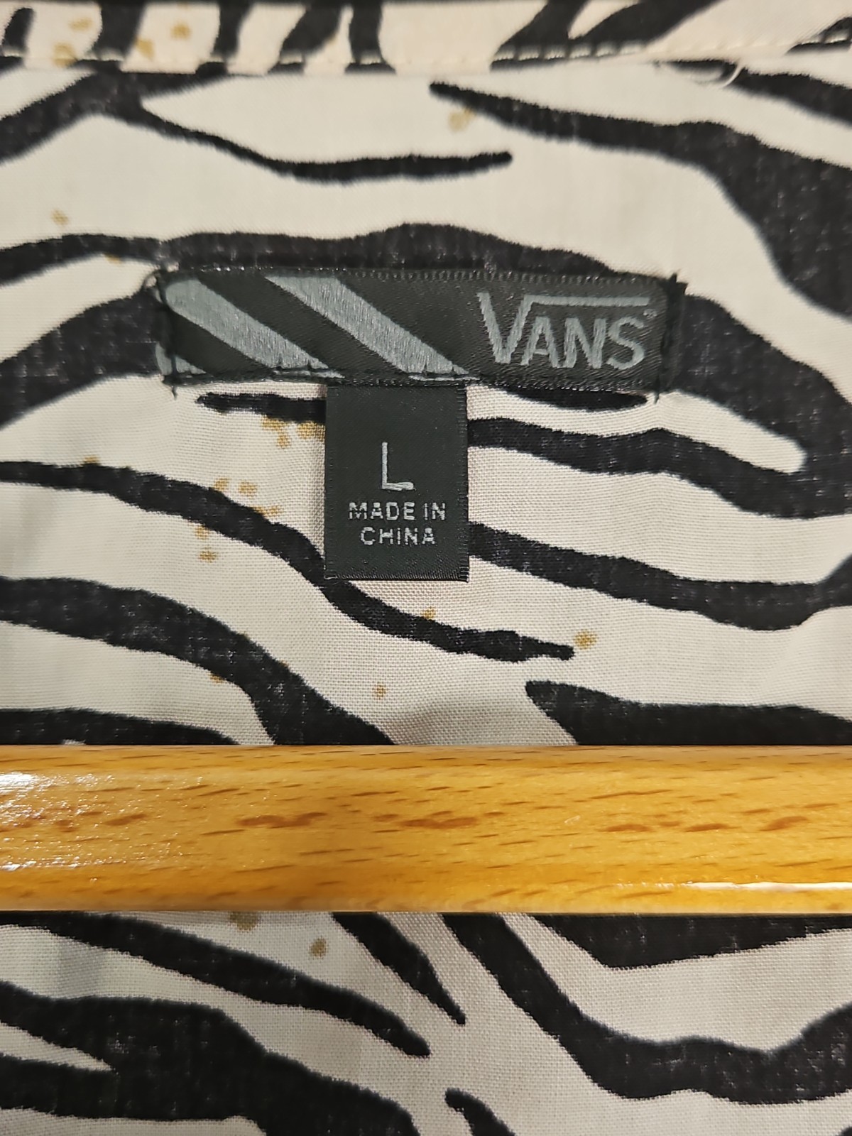 Vans Leigha Empire Dress Large Zebra Print Sleeveless Black Ivory Retired Rare