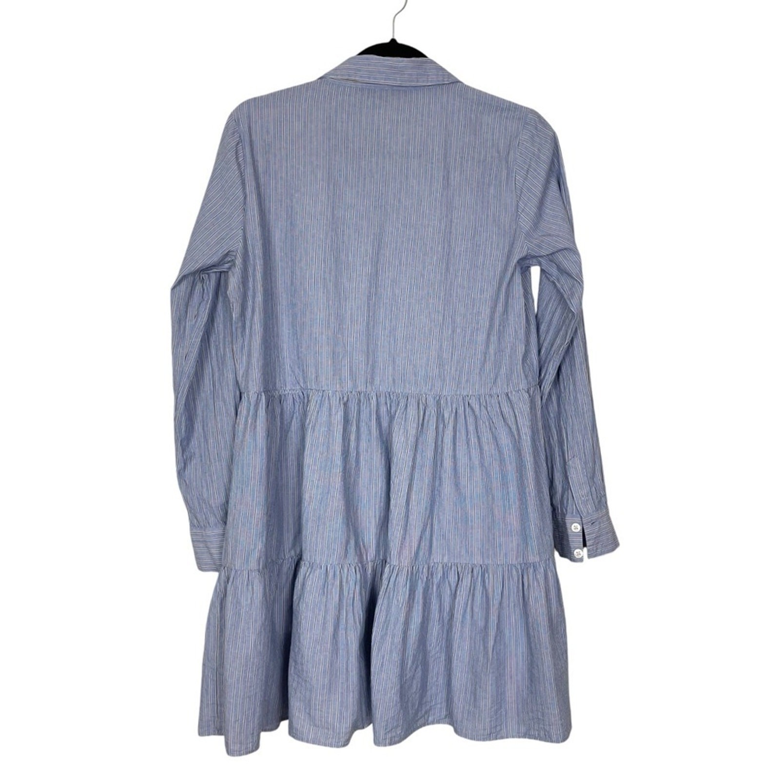 VERONICA BEARD Jemila Tiered Cotton Mini Shirt Dress