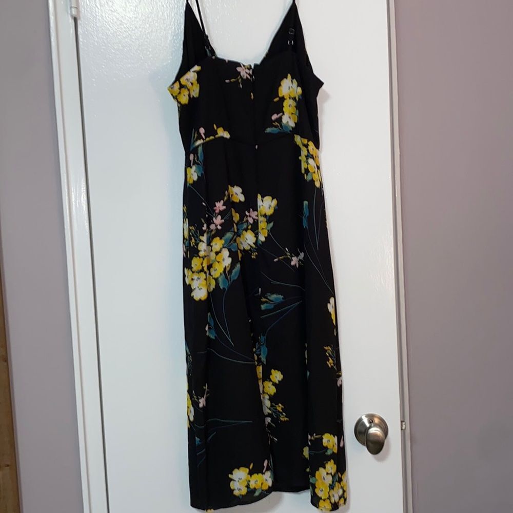 NWT Socialite dress from Nordstrom, black/yellow floral with spaghetti straps