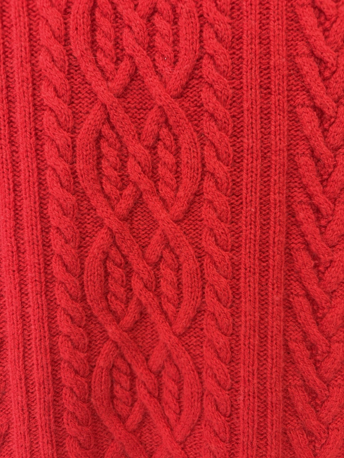 Lauren Ralph Lauren Red Cable Knit Cashmere Wool Crew Neck Sweater Dress S