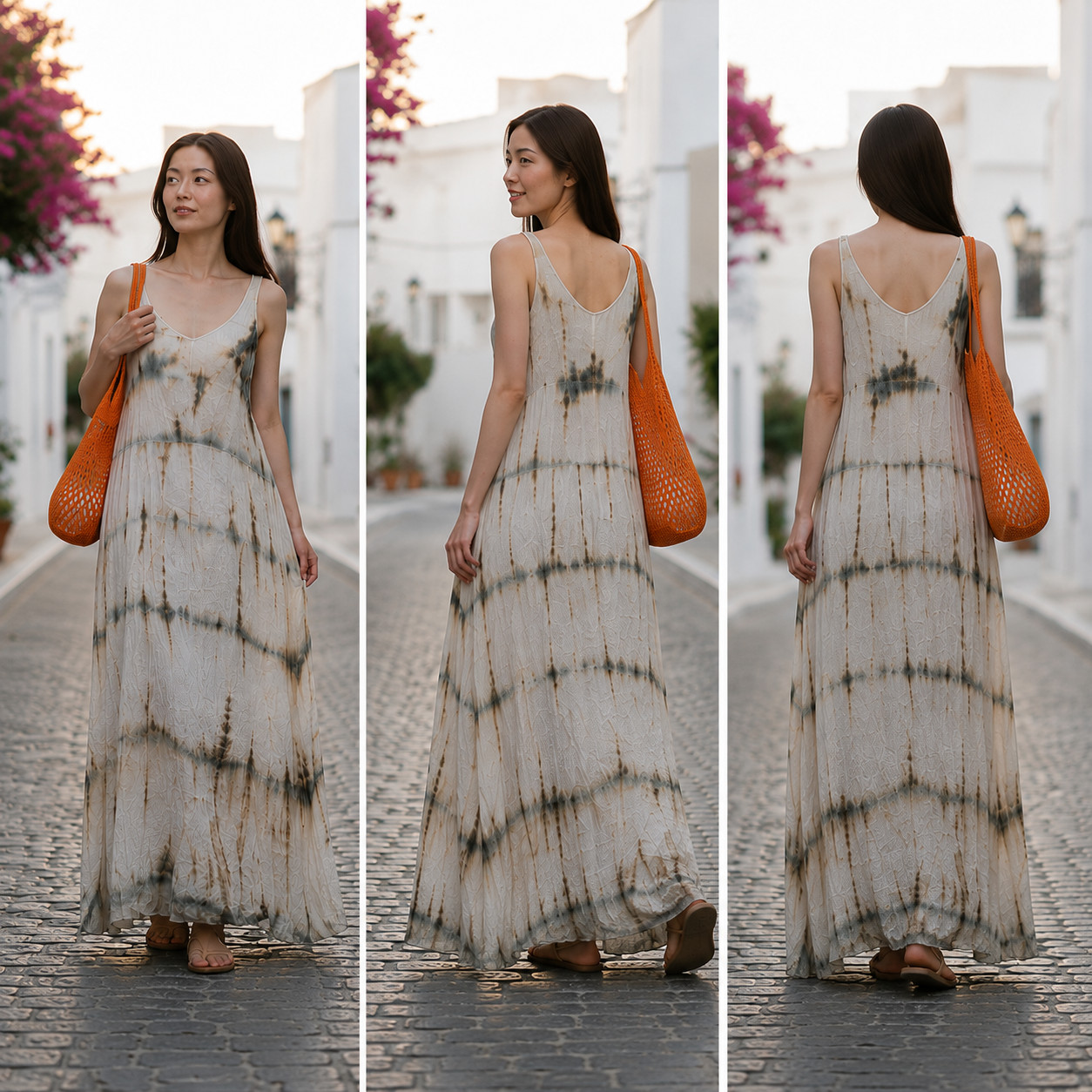 GOA Tie Dye Rayon Maxi Dress Sleeveless Free Size NWT Japan 1311Z