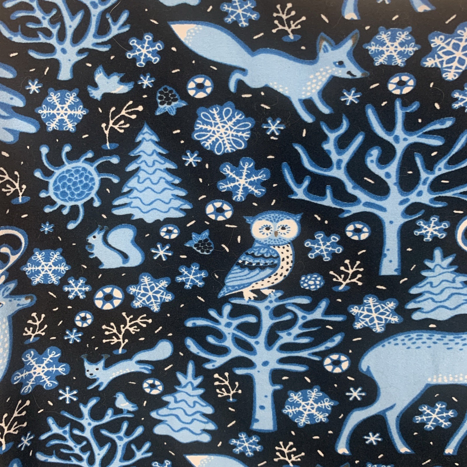 Knit Swing Dress A-Line Womens 2XL Pockets Fairycore Owl Deer Fox Black Blue