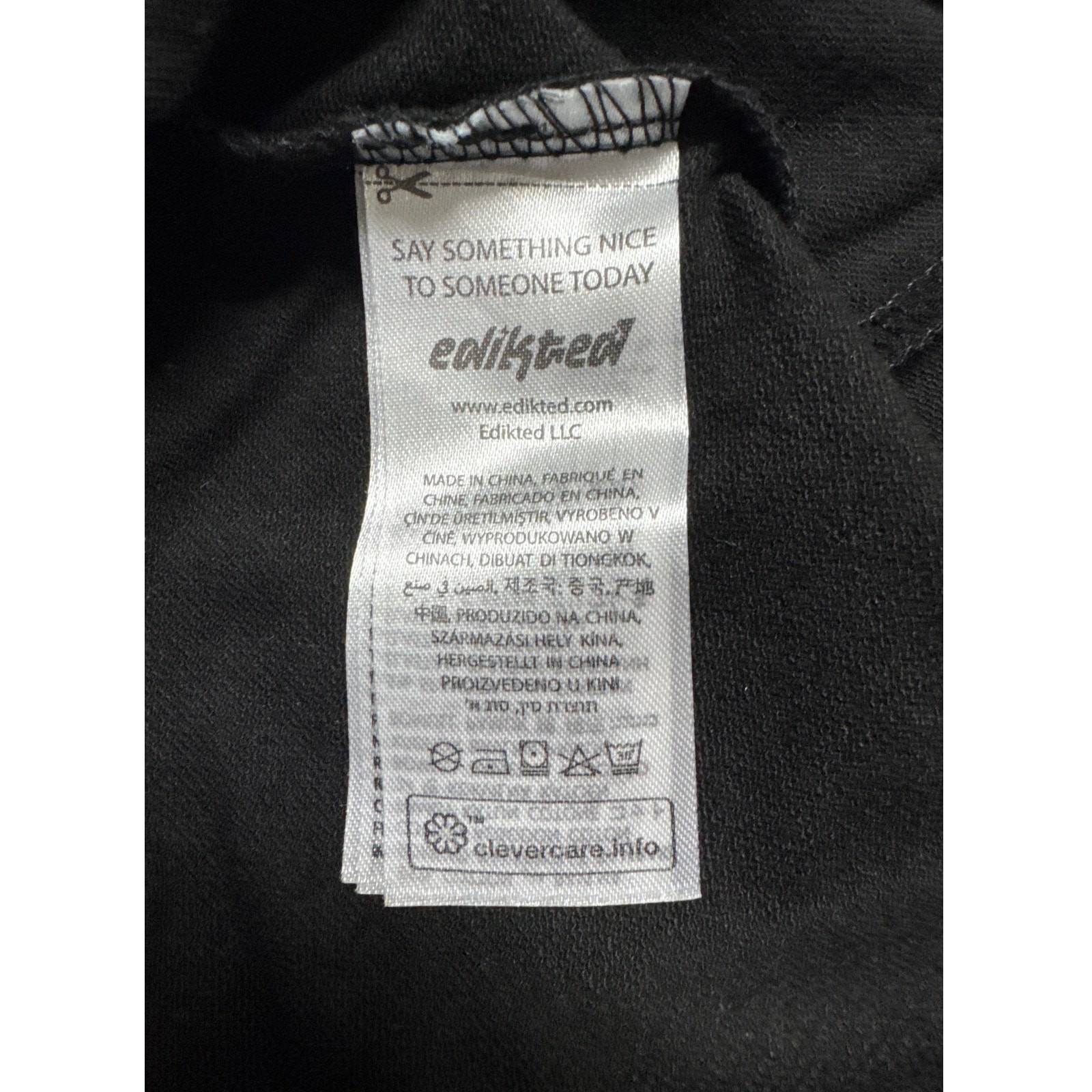 Edikted Black Gothic Minimalist Open Back Long Sleeve Bodycon Dress XL nwot