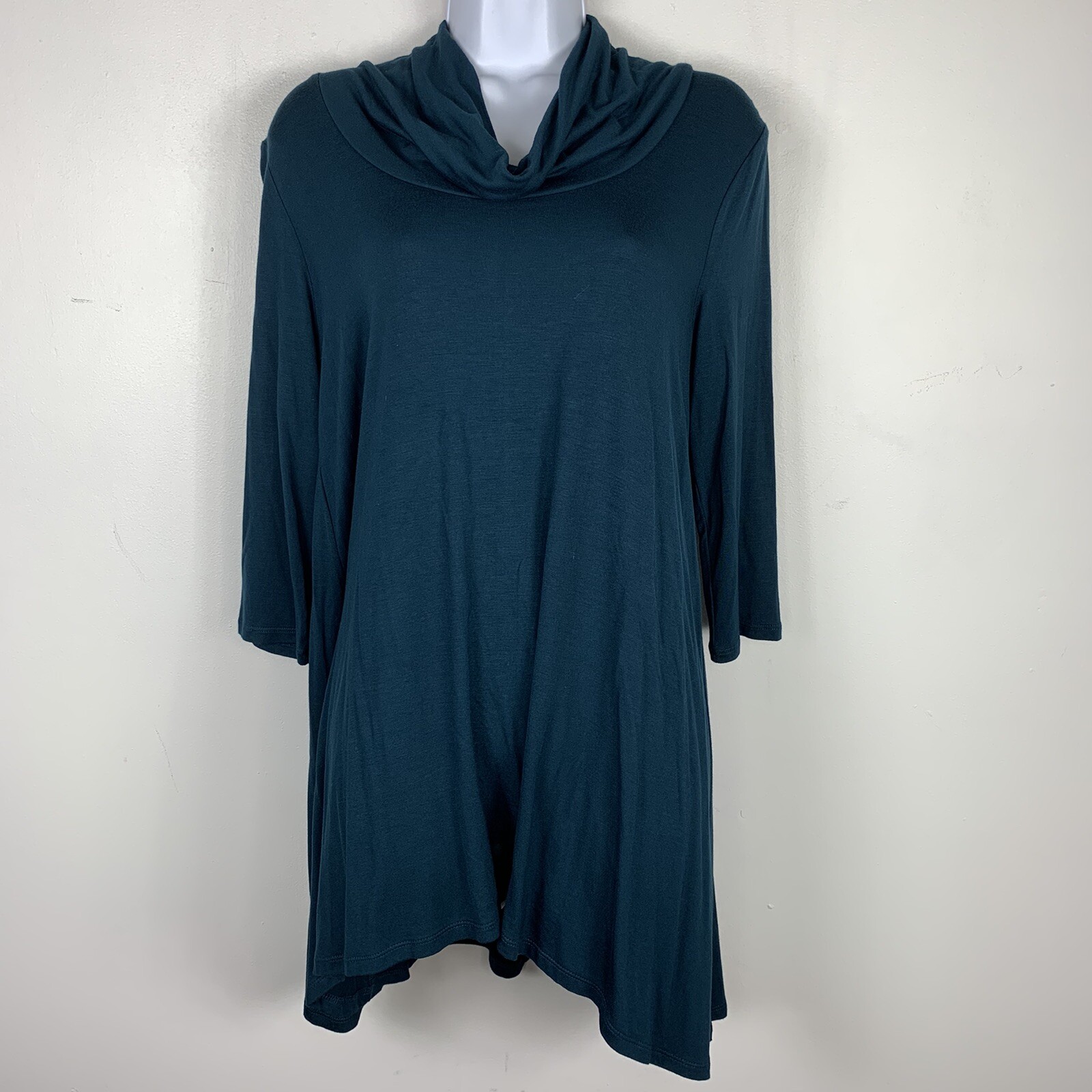 Grace Dress sz S Blue Green Relaxed Fit Modern City Chic Artsy Minimalist