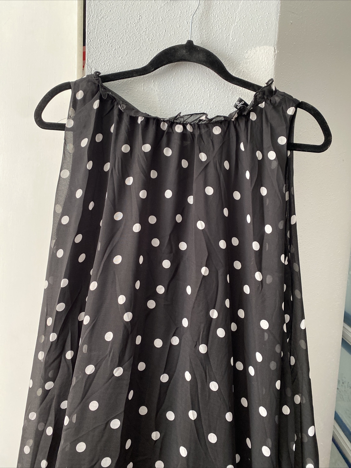 Sucrefas Maxi/ Tall Polka Dots Dress 12 : 58 Inches Long. Partially Lined