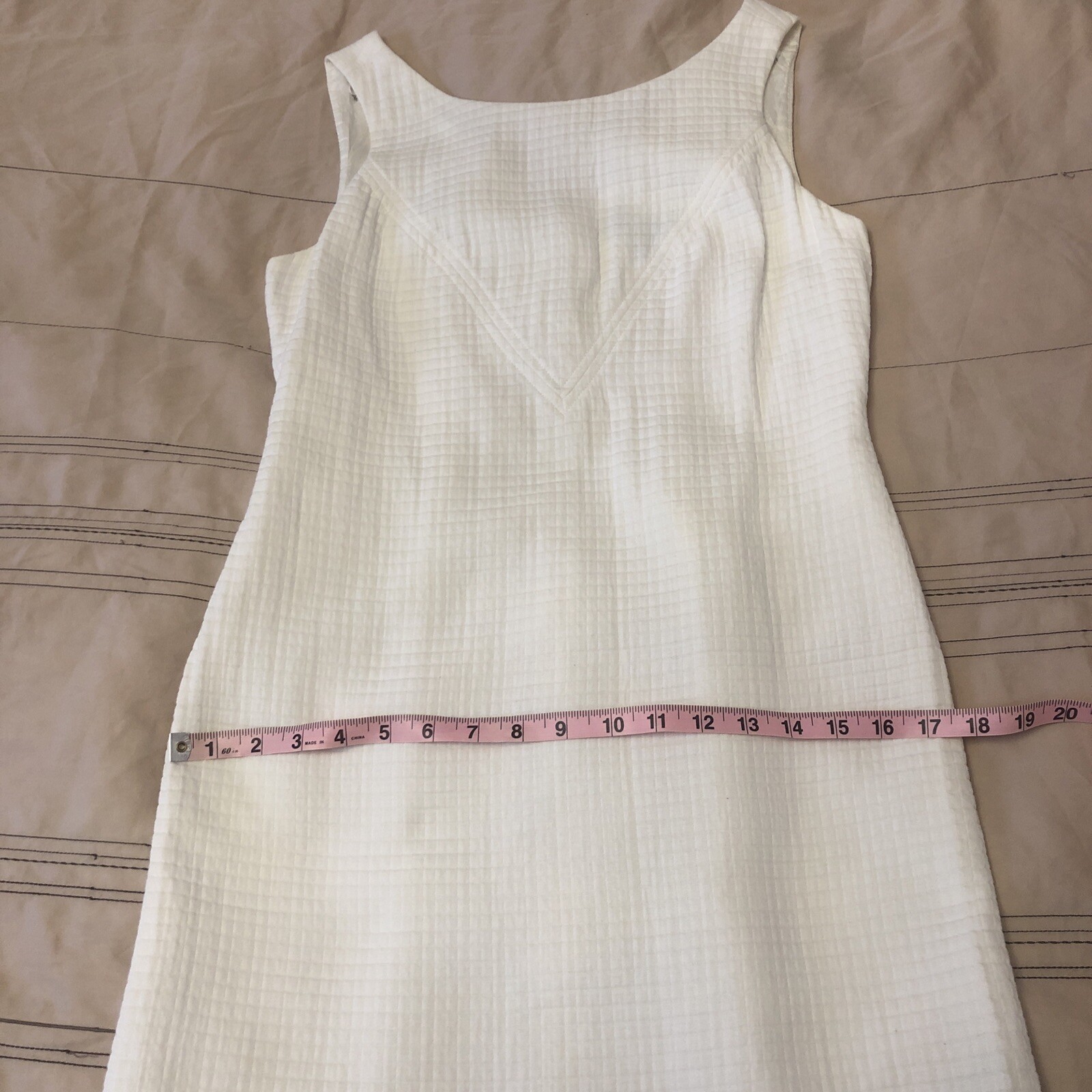 Banana Republic Mad Men White Sleeveless Cotton Sheath Size 2
