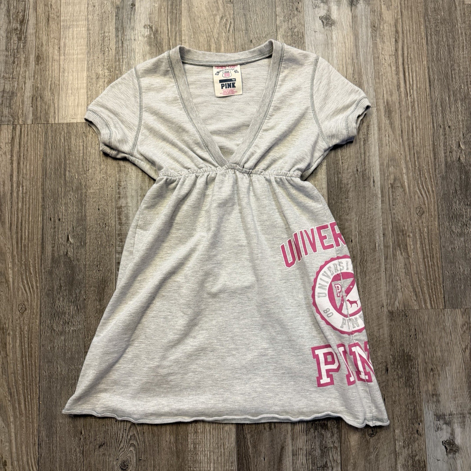 PINK Victoria’s Secret Women Dress M Y2K Campus Tunic Shirt University Sweater