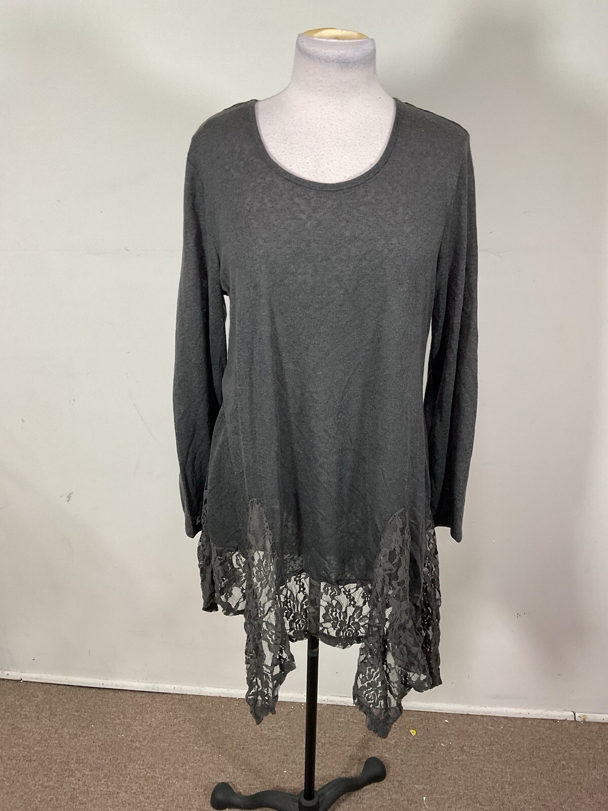 Indigo Soul Women’s Gray Color Long Sleeve Dress Size L