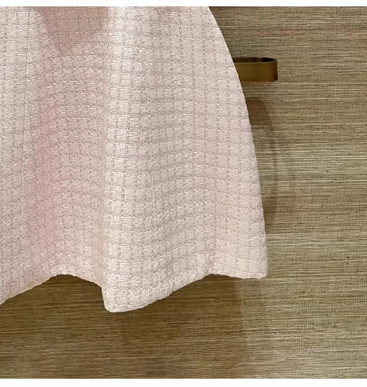 Women Sandro Sleeveless Round-neck pink Plaid Sequin Dresses