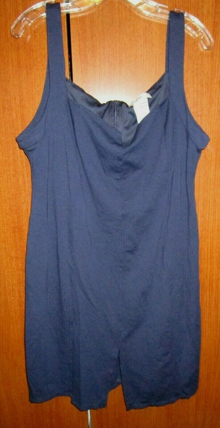 Love Squad Navy Dress Sz 2X Rayon Nylon Spandex Polyester lining Bust 47 L 30