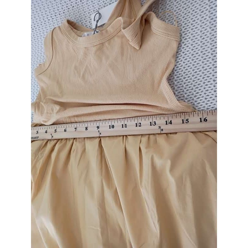 Nine Britton Mustard Yellow Ribbed Mixed Media Maxi Dress NWT Fits S/M