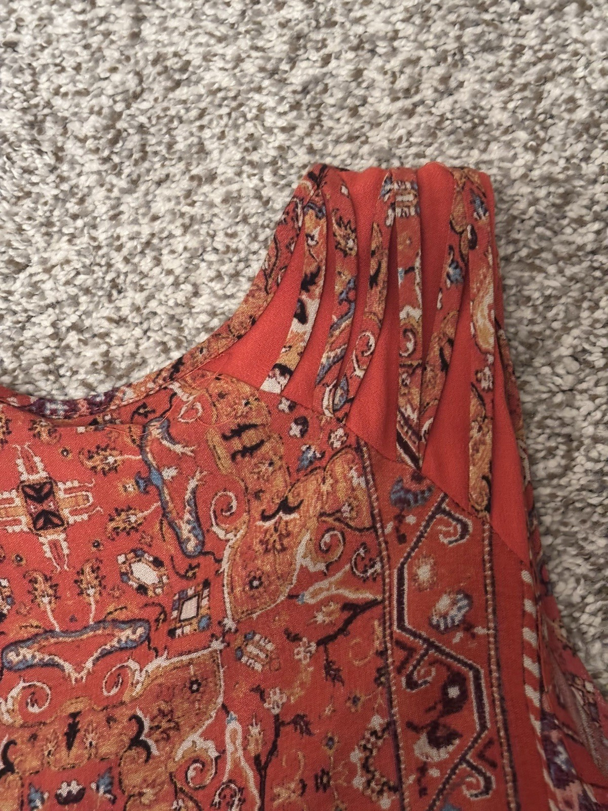 Women’s Xhilaration Rust Colored Paisley Sleeveless Sundress Size L