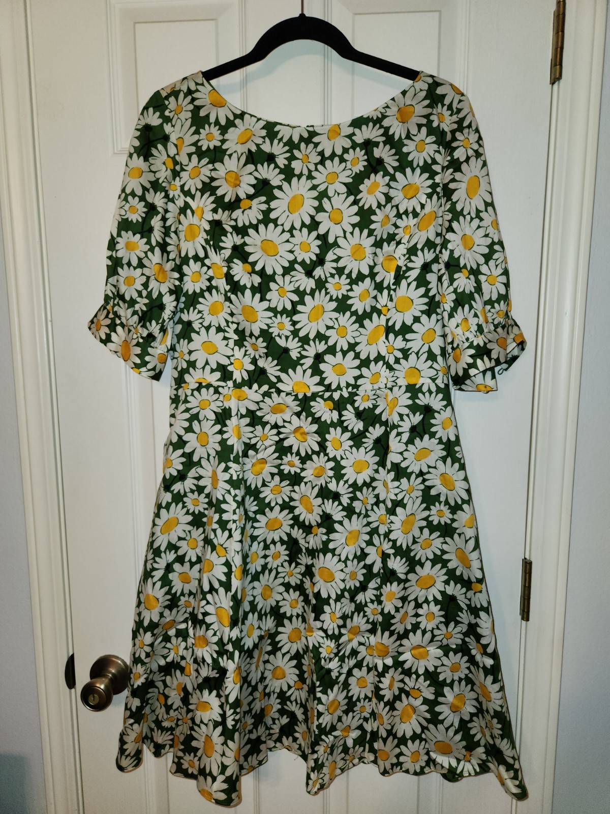 Sz 14 Kate Spade cotton Daisy Floral Dress may fit 10 or 12 Green Yellow