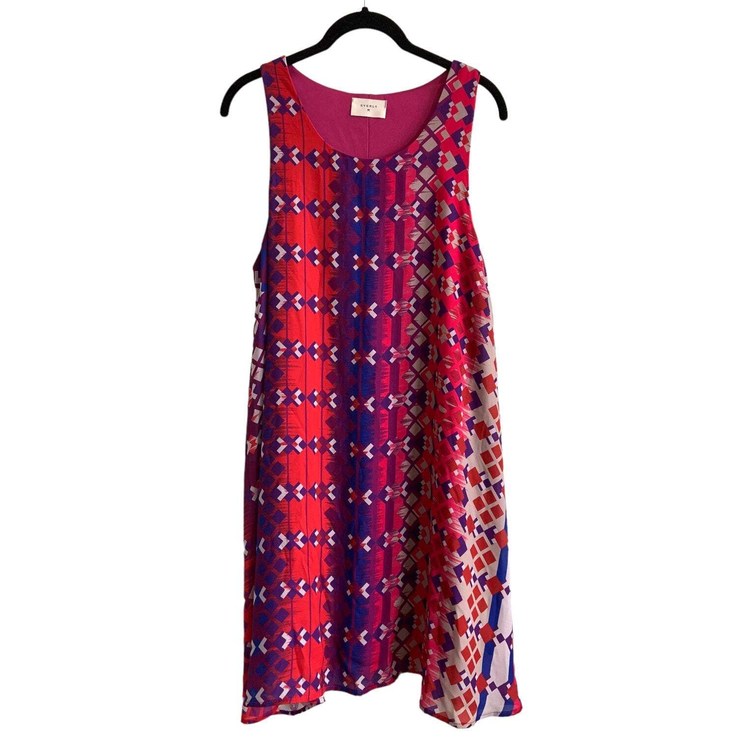 Everly Large Sleeveless Geometric Print Swing Dress