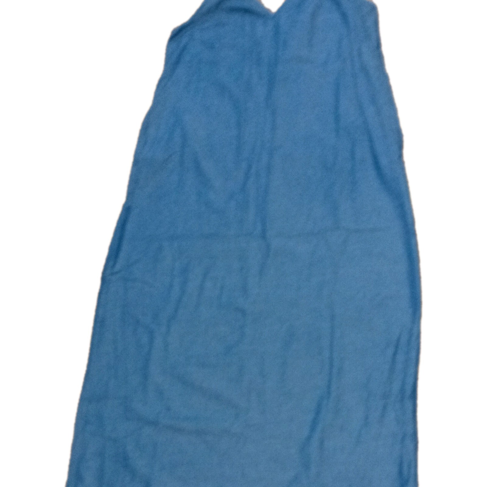 Women’s Blue Solid Sleeveless V-Neck Long Maxi Dress Regular