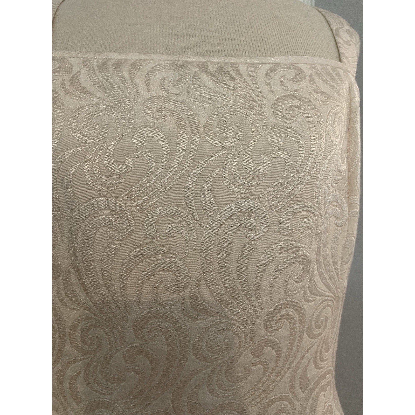 Tahari Jacquard Ivory Strap Dress Textured Size 6