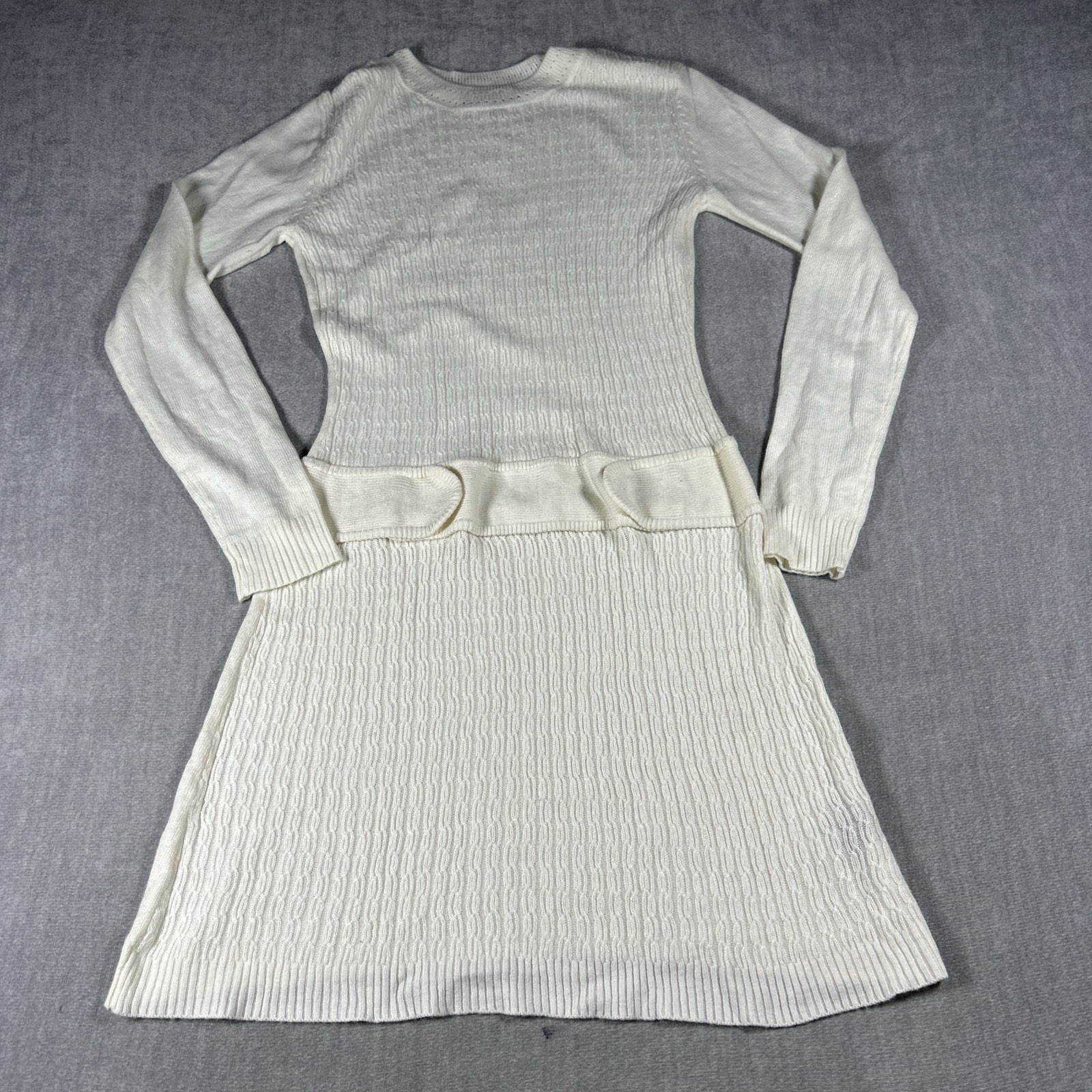 BCX Women Long Sleeve Dress, White Small