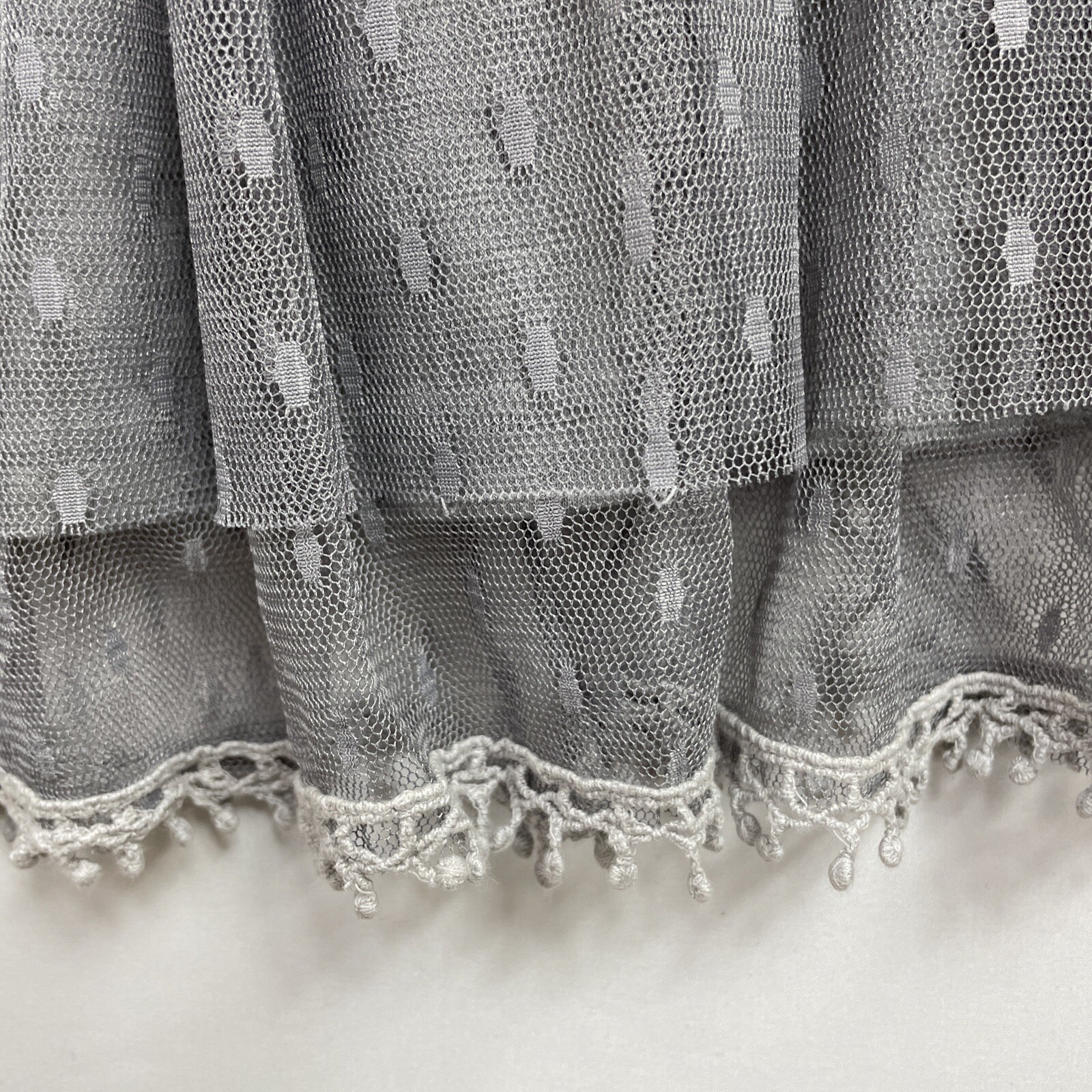 Ryu Shift Dress Women’s Size Medium Lace Tulle Layered Gray Boho