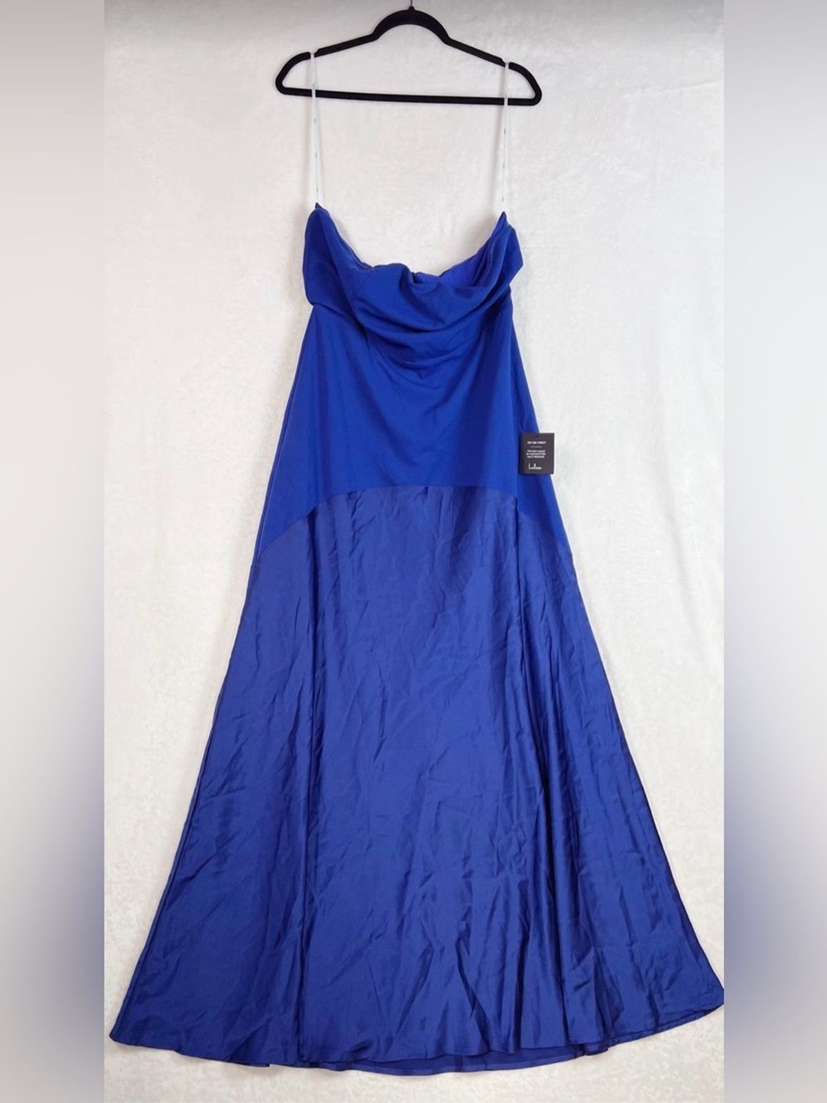 Lulus Compelling Style Royal Blue Strapless A-Line Maxi Dress Size M NWT