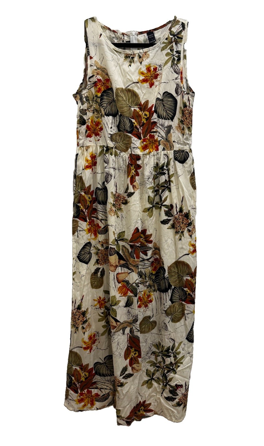 Emery Rose Size M Sleeve Less Leave Print Pattern Dress For Woman