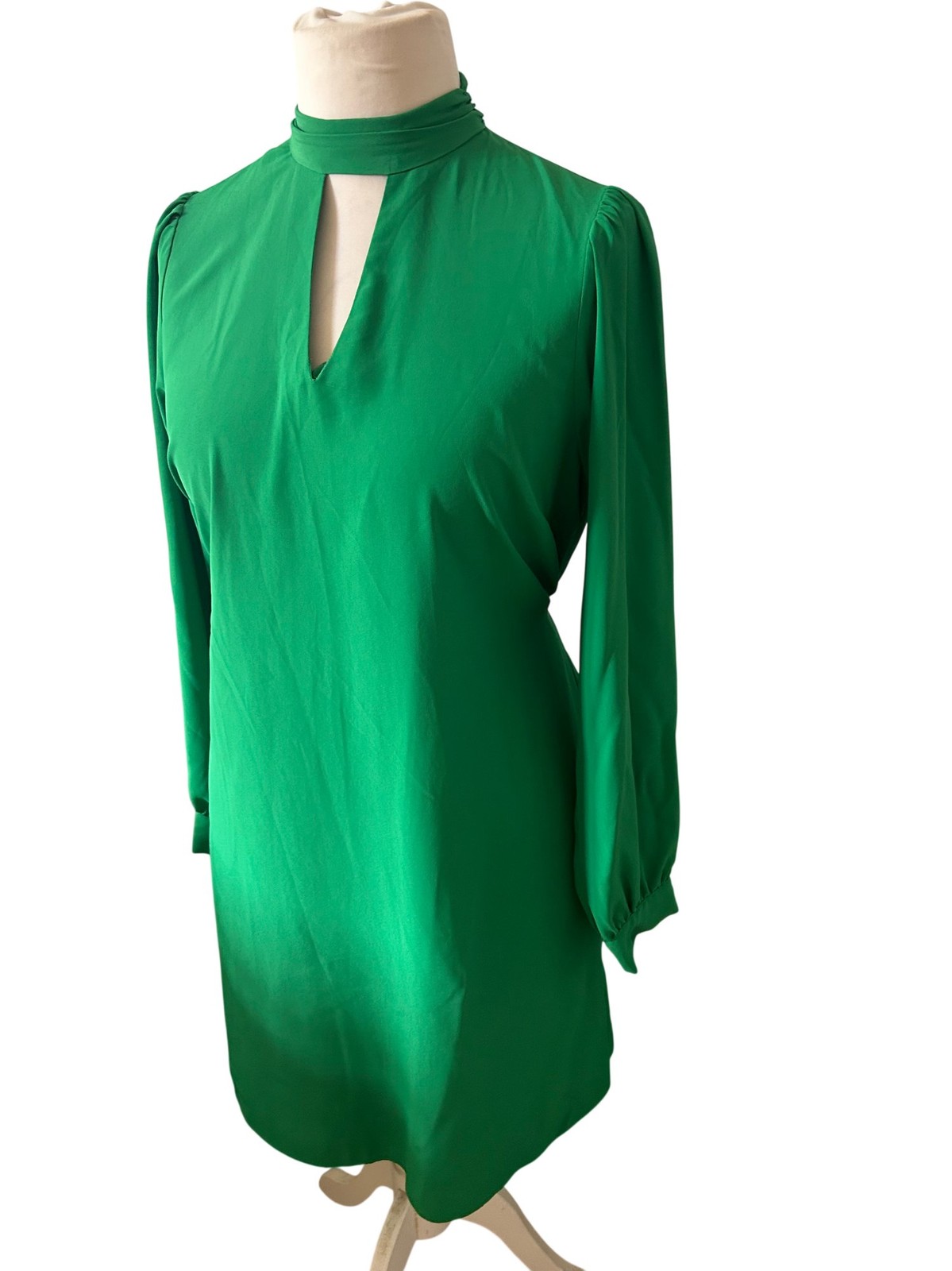 Friends Like These Green Dress Women’s UK 14 Keyhole Neck Tunic Belted Smart