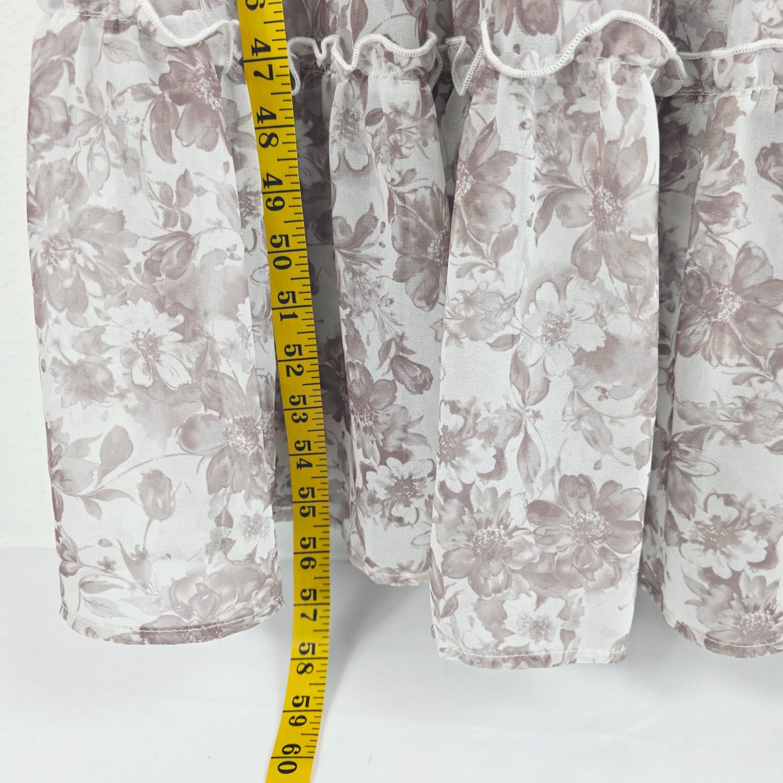 Altar’d State Prairie Floral Cuffed Puff Sleeve Maxi Dress Medium Tiered Cottage