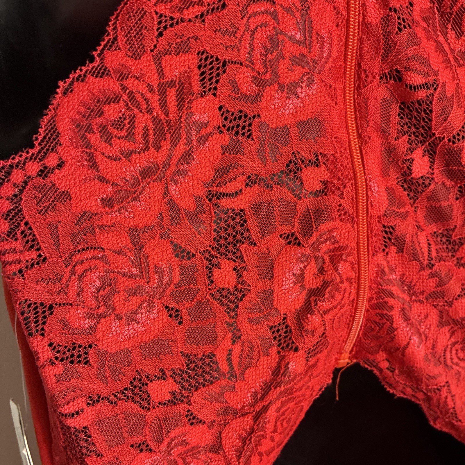 My Michelle Red V-Neck Lace Back Mini Dress Size 11