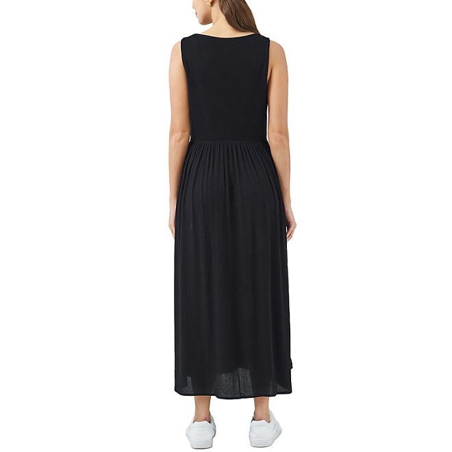 Frye Ladies Button Front Midi Dress Size L Black