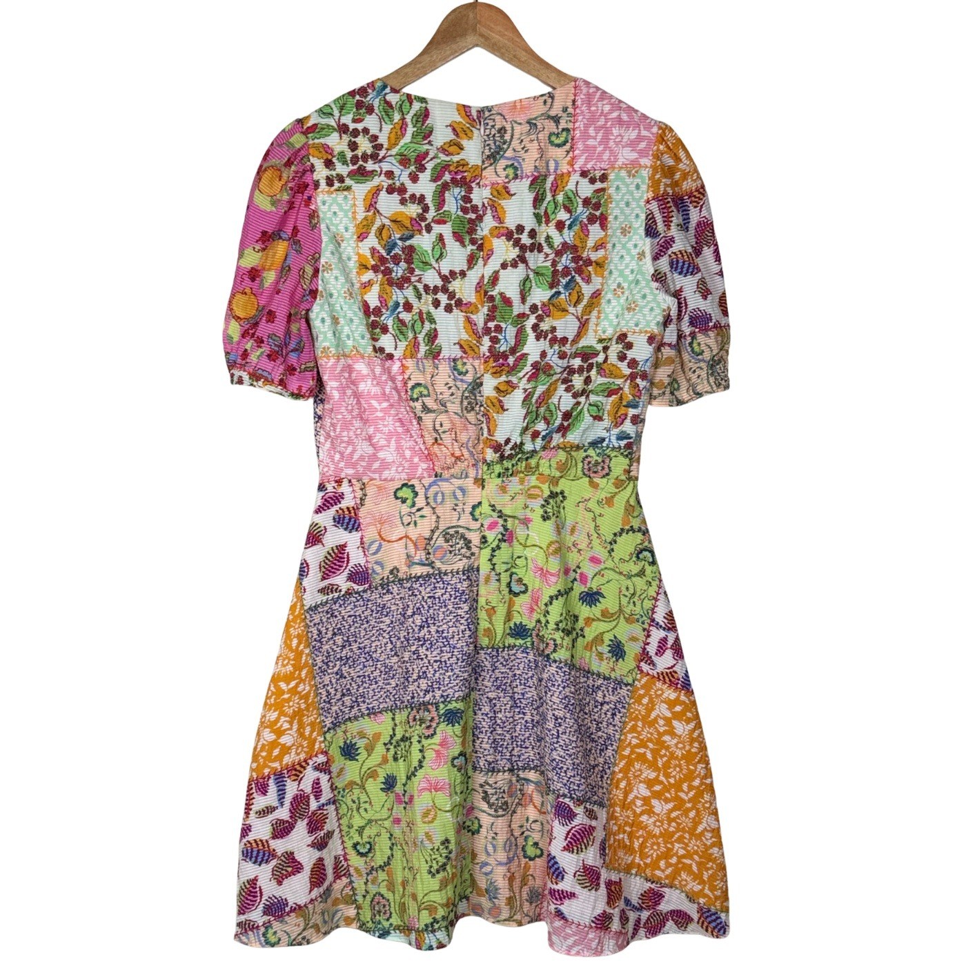 Saloni Patchwork Print Mini Fit & Flare Dress Floral Melange Women 6 Cottagecore