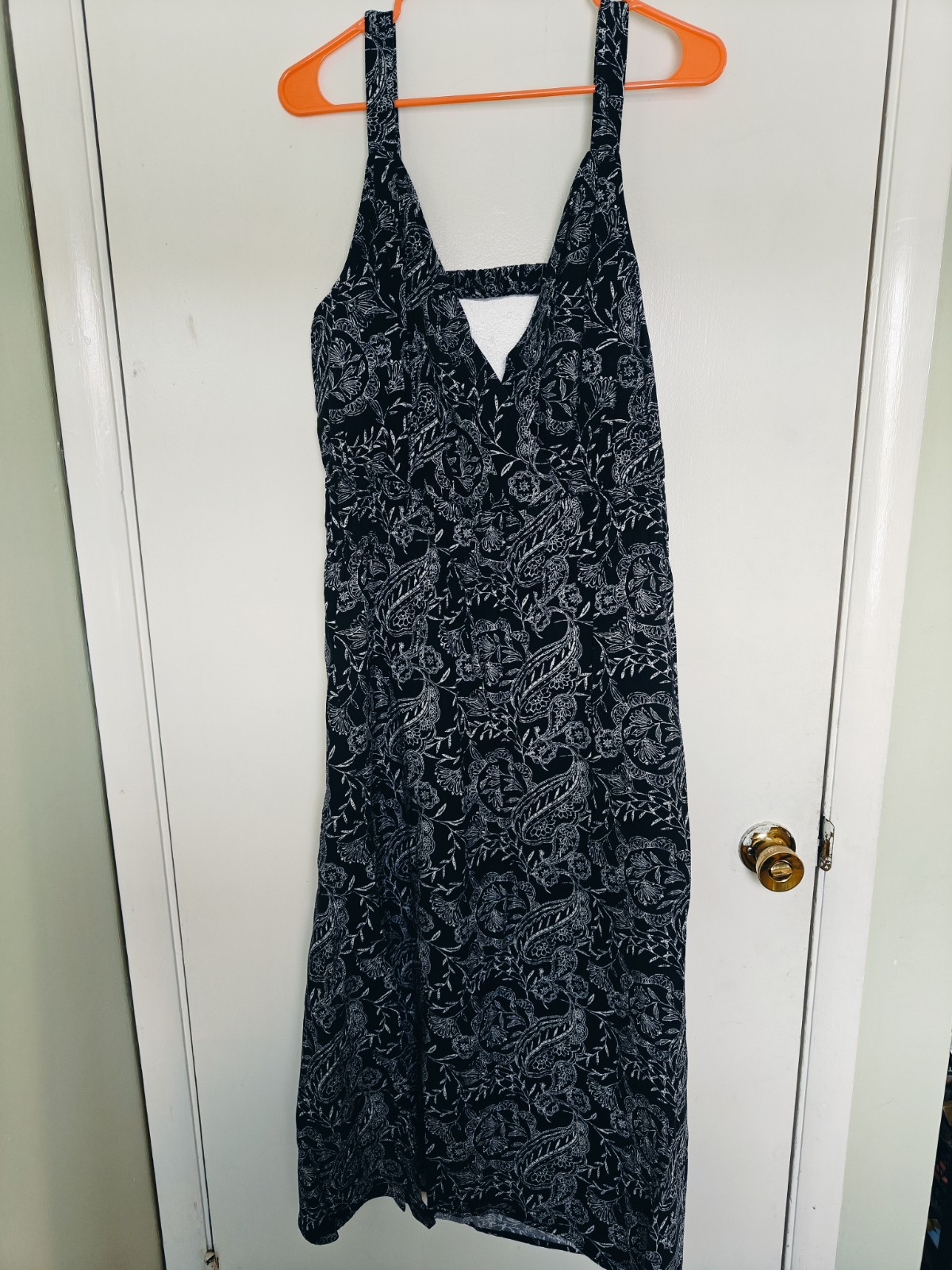 Women’s Pullover Navy Paisley Cutout Back Maxi Sundress Universal Thread XXL NWT