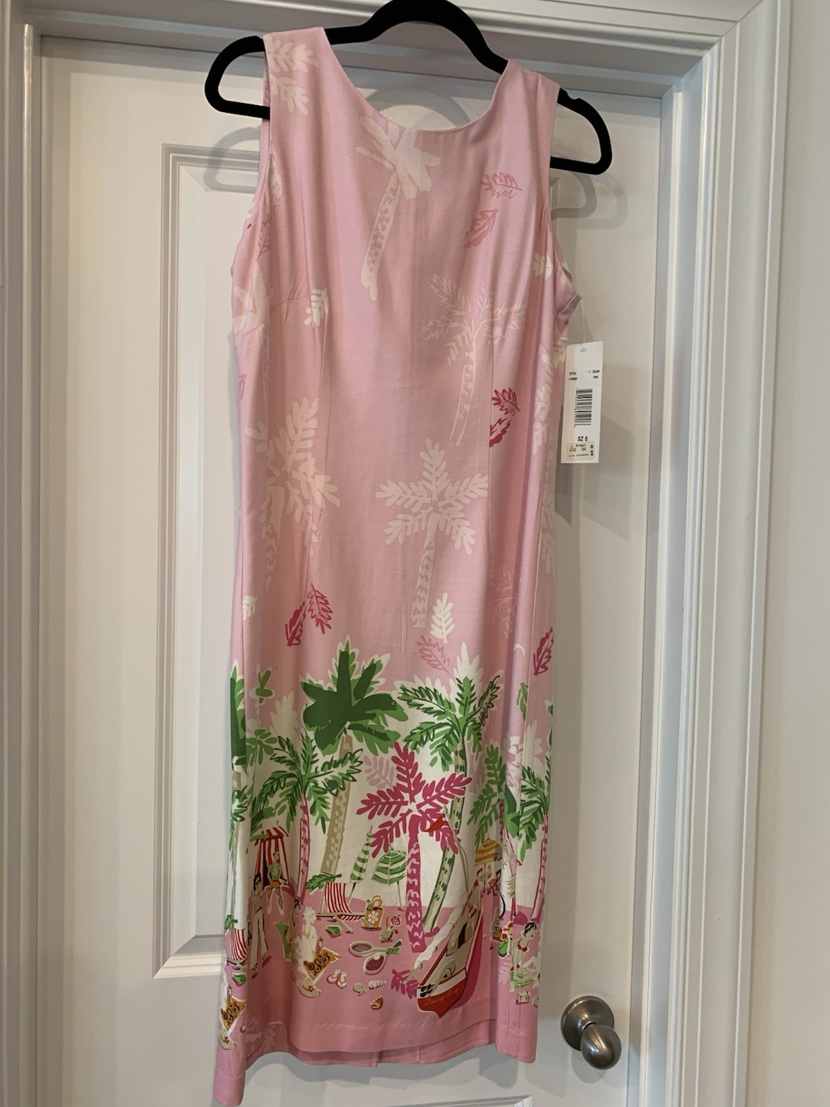 K Studio Sheath Dress Sleeveless 8 Vintage NWT “ Palm Beach” Scene
