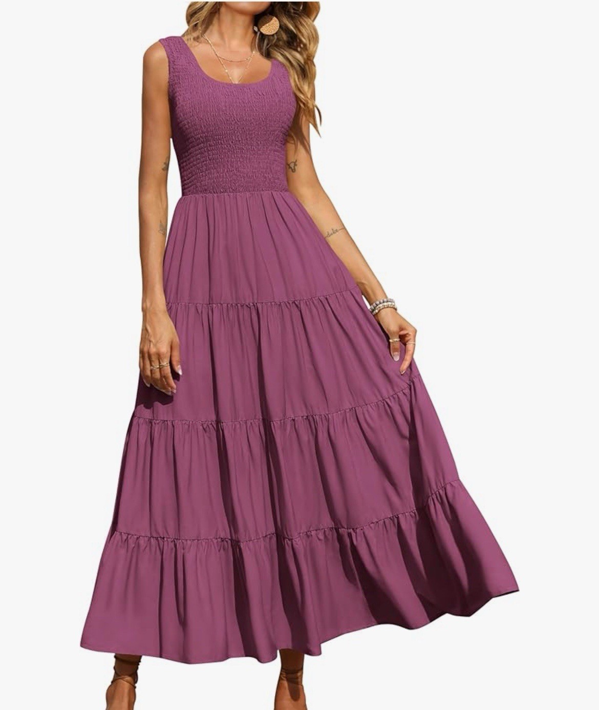 PRETTYGARDEN Women 2025 Casual Loose Plain Maxi Sundres Smocked Tank Dress XL #2