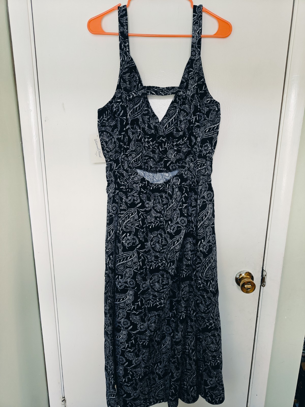 Women’s Pullover Navy Paisley Cutout Back Maxi Sundress Universal Thread XXL NWT