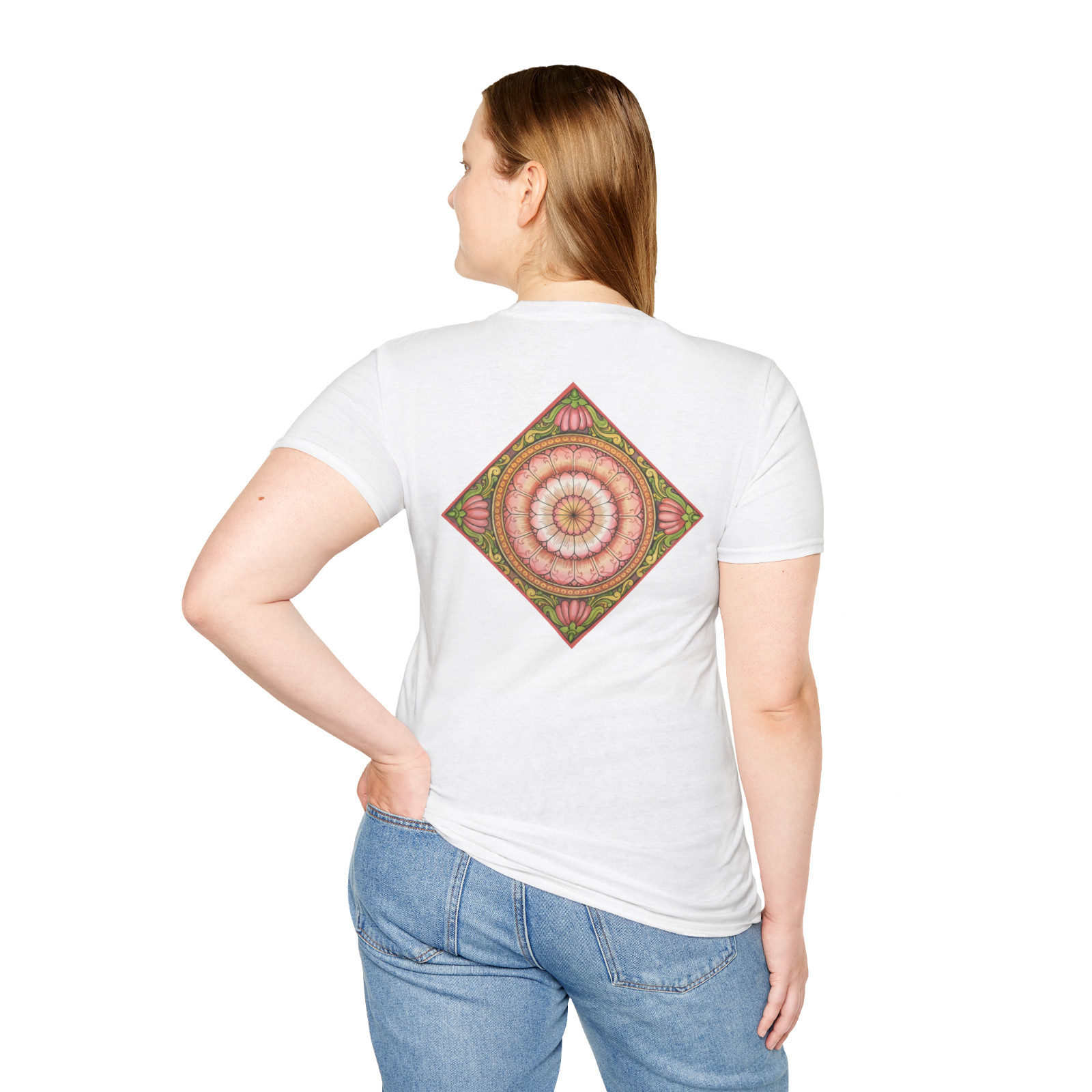 Sri Lanka traditional floral women’s tee in black and white Gildon 64000