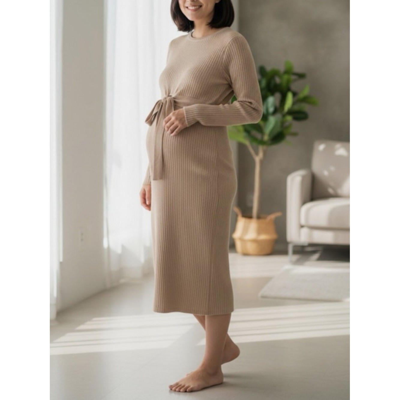 Long Sleeve Tie Front Maternity Sweater Dress – Isabel by Ingrid and Isabel S