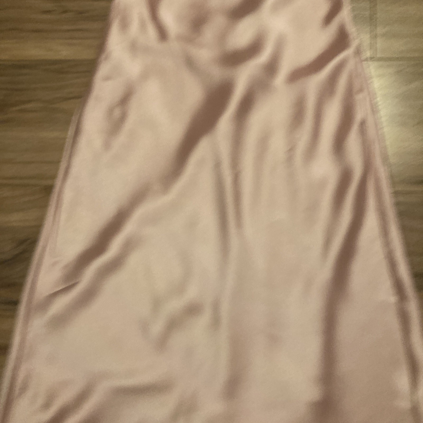 Zara Sleeveless Straps Back Lined Pink Satin Maxi Dress Size S