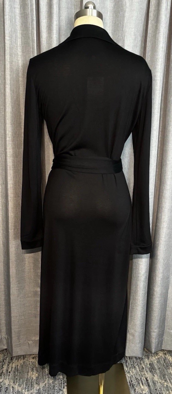 NWT QUINCE 100% SILK JERSEY MIDI WRAP DRESS Size Small Black MSRP $150