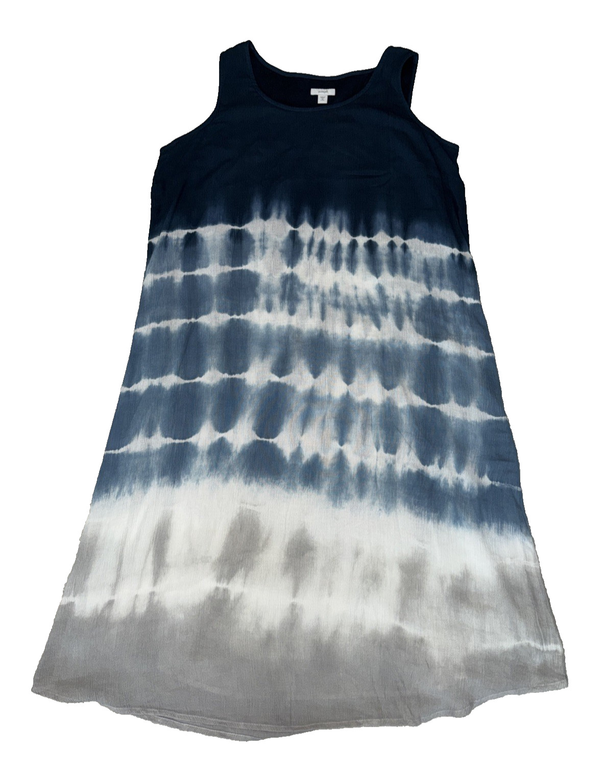 Pure Jill Sleeveless Shift Dress Size M Garment Dye Cotton Blend Blue Gray Ocean