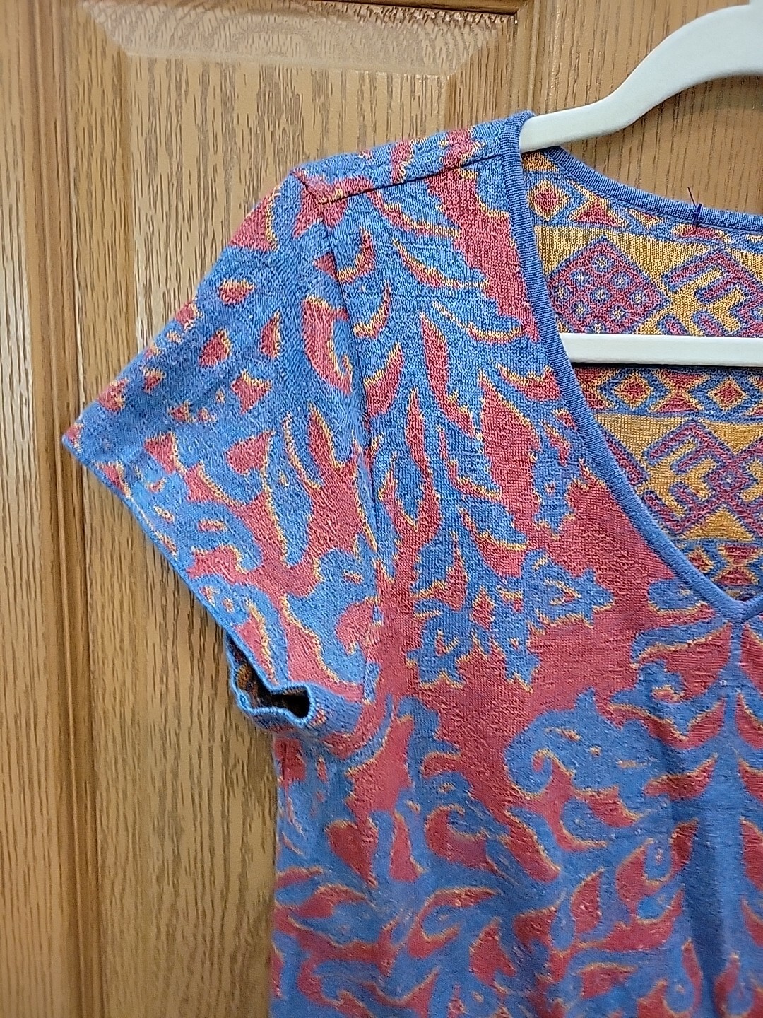 Peruvian Connection Dress Womens Large Short Sleeve Alpaca Blend No Material Tag