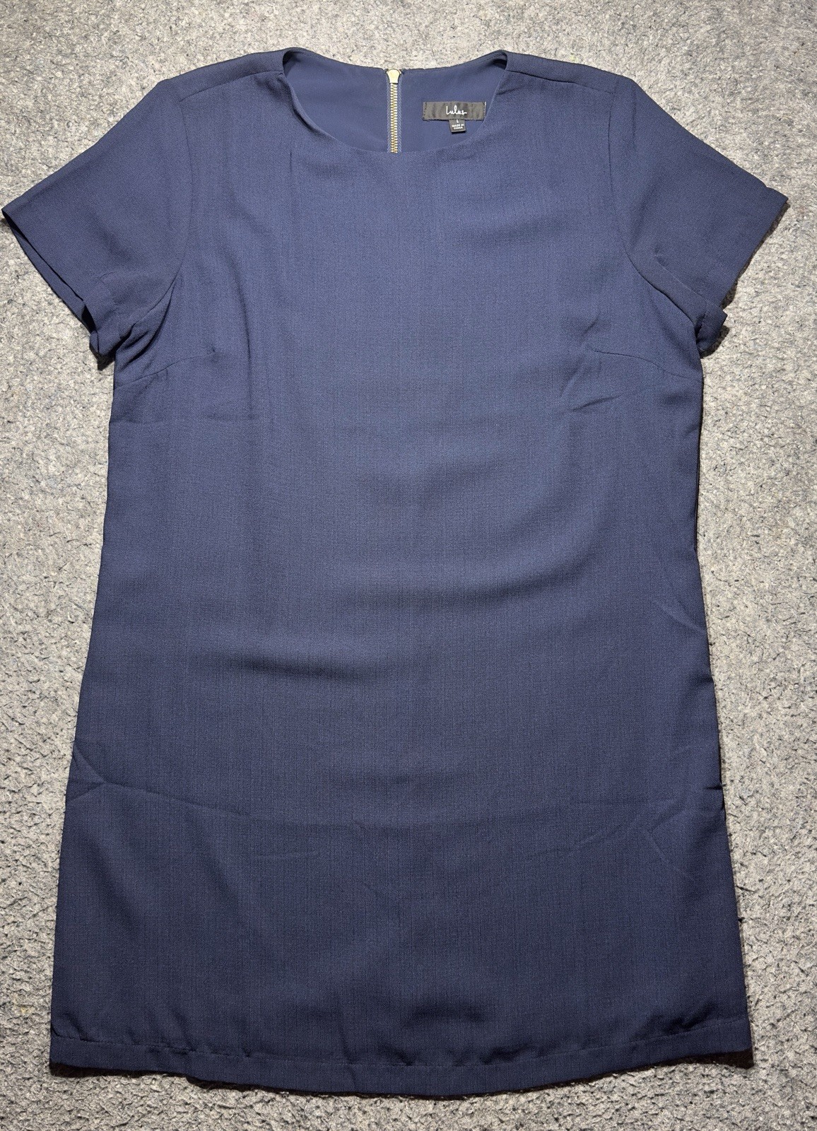 Lulus Sheath Navy Blue Casual Dress Sleeveless Lined Back Zip Women Sz L