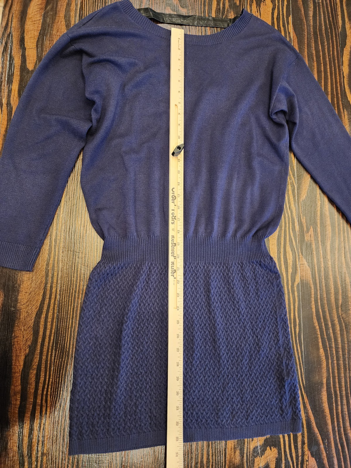 Laundry by Shelli Segal Womens Medium Navy Blue Sweater Dress Long Sleeve