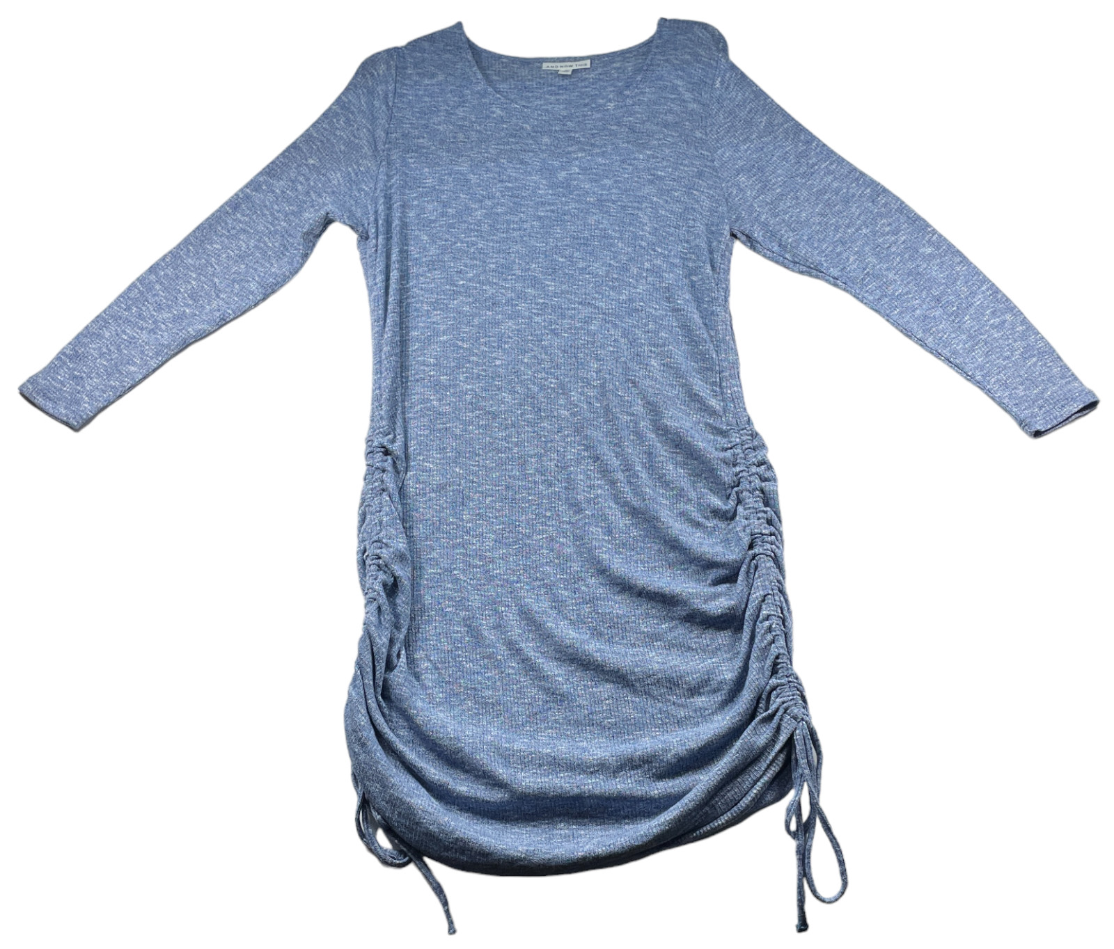 And Now This Dress Womens Plus size 3X Blue Long Sleeve Side Ruched New sheath
