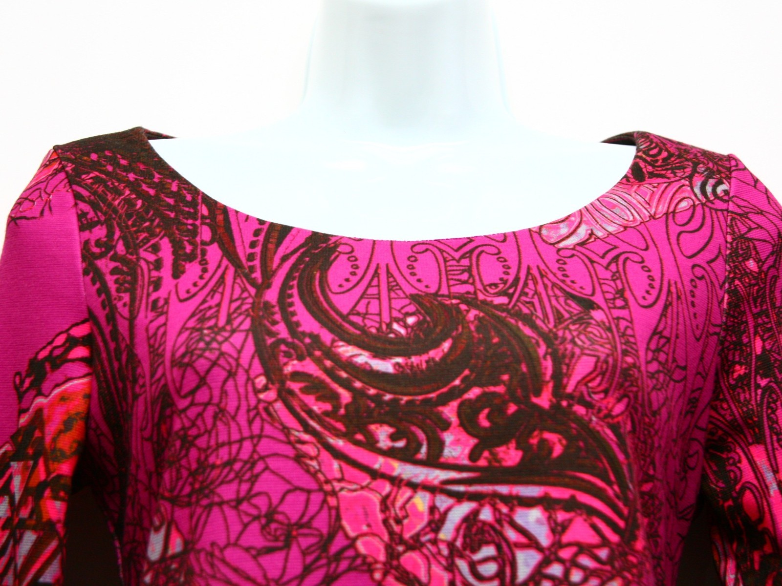 Save The Queen Dress XS Silk Blend Pink Purple Paisley Graphic Print Y2K Tunic